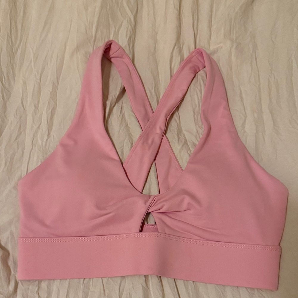 Fabletics Pink Cross-Back Sports Bra